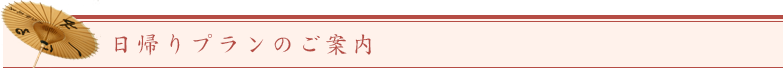 日帰りプランのご案内